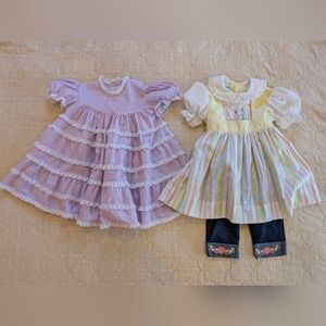 Vintage Toddler Pastel Spring Cottagecore Fairycore Easter Dress Bundle